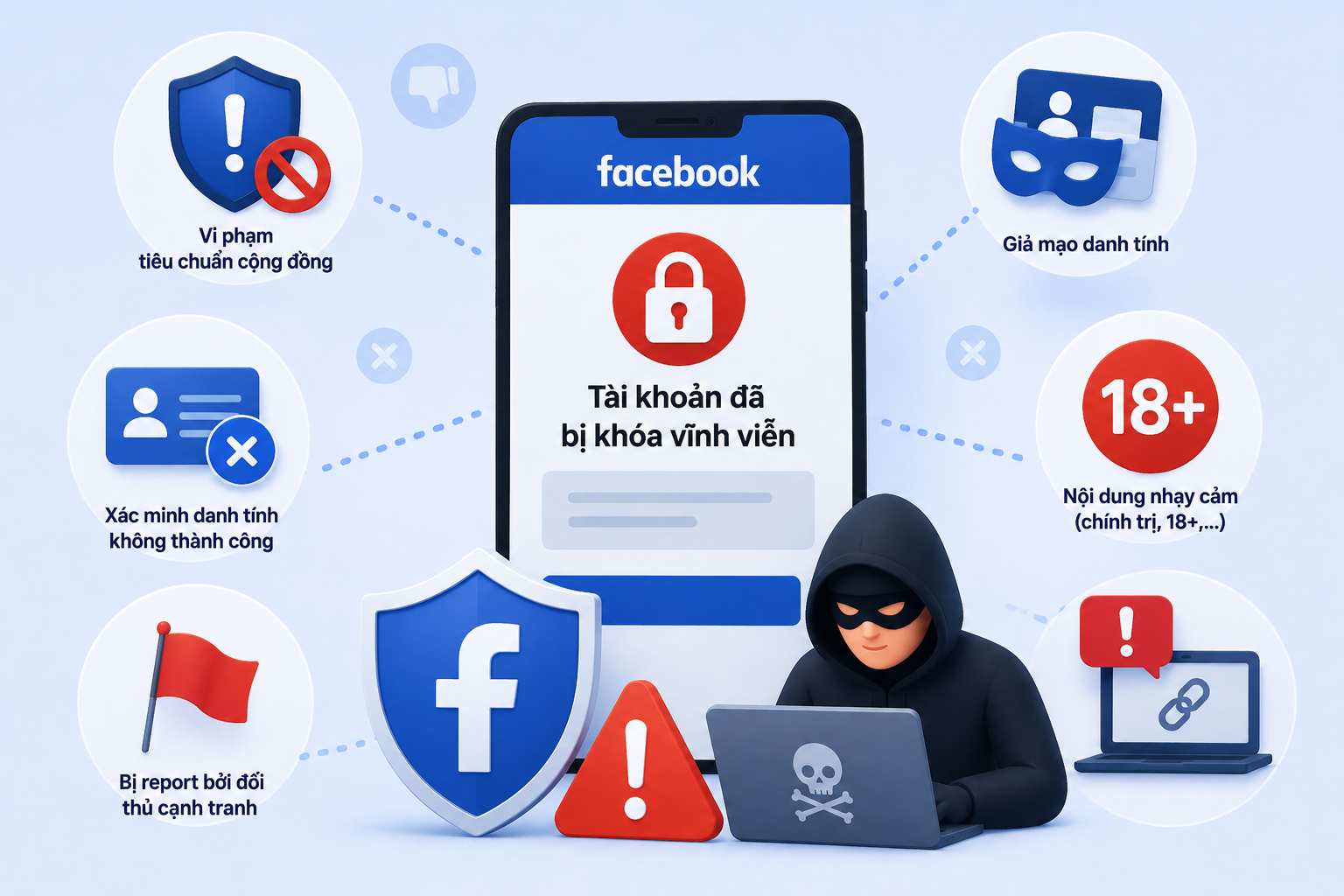 Nguyên nhân Facebook khóa tài khoản vĩnh viễn