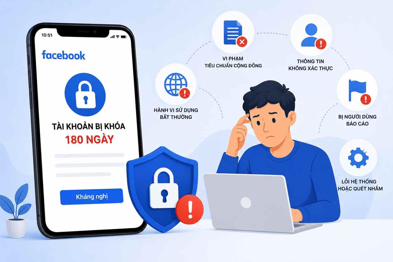 Nguyên nhân tài khoản Facebook bị khóa 180 ngày