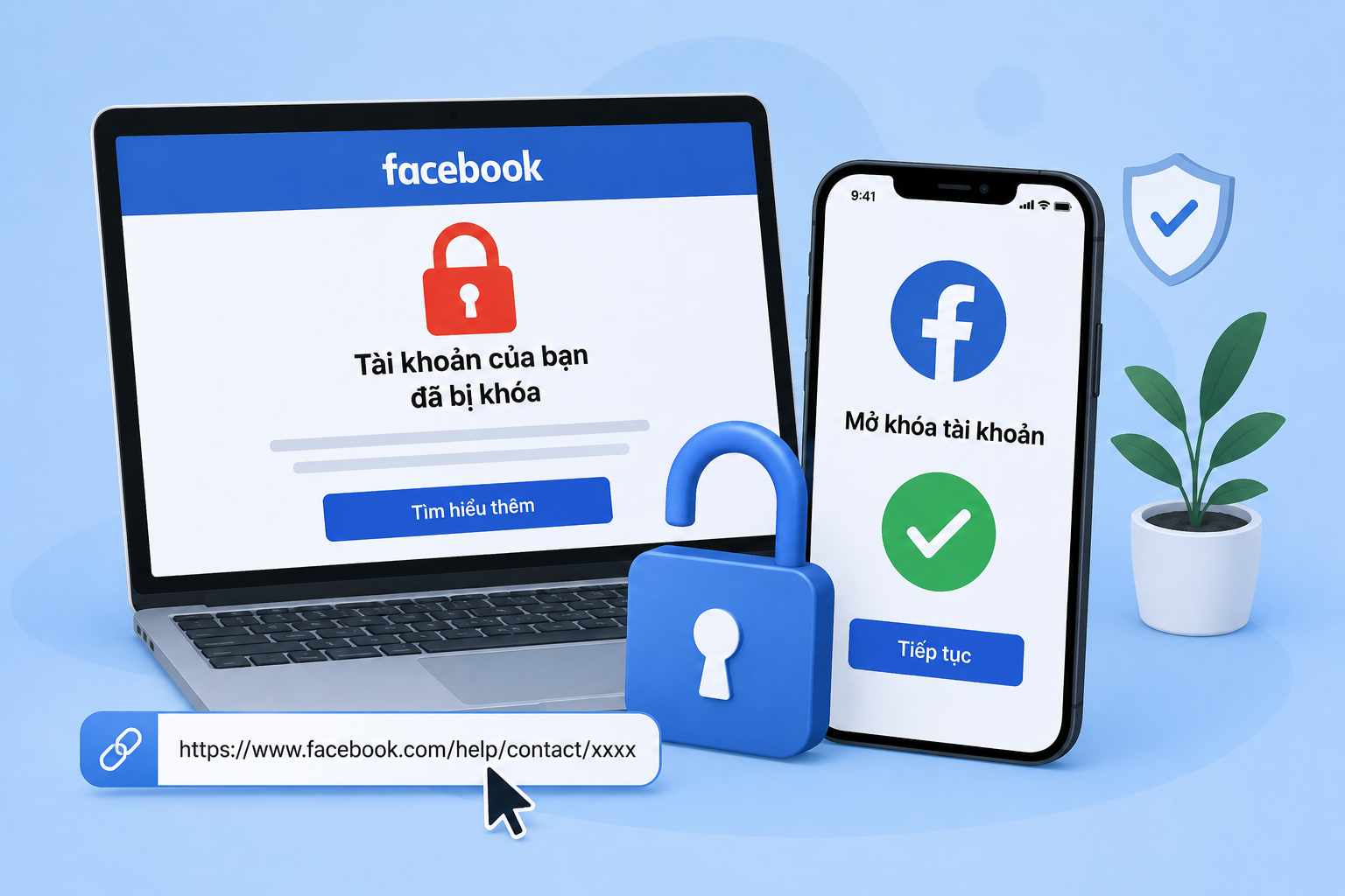 Link mở khoá facebook mới nhất