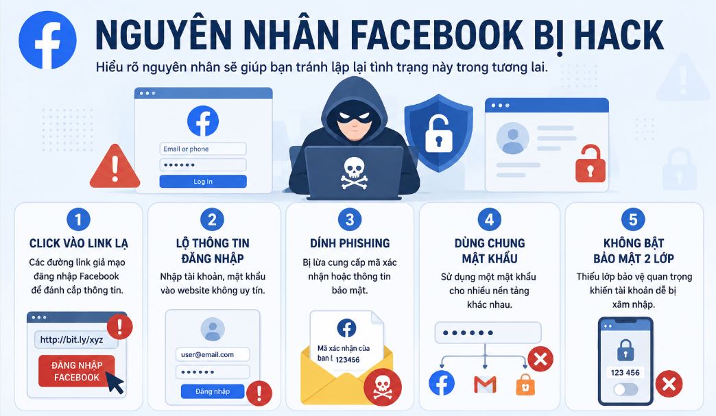 nguyên nhân facebook bị hack